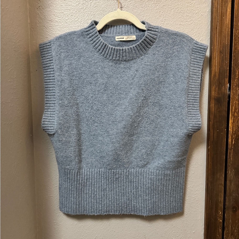 Pull&Bear Blue Knit Sweater Vest